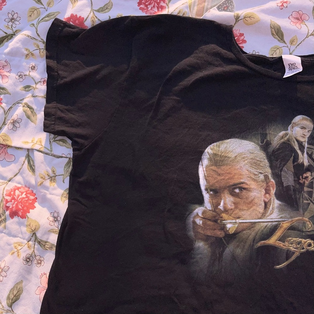 Vintage The Lord of the Rings Legalos Black Graphic T-Shirt - Picture 10 of 14